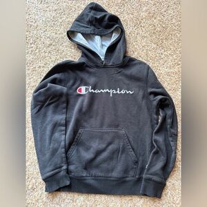 Champion Hoodie Sweatshirt, Youth large black